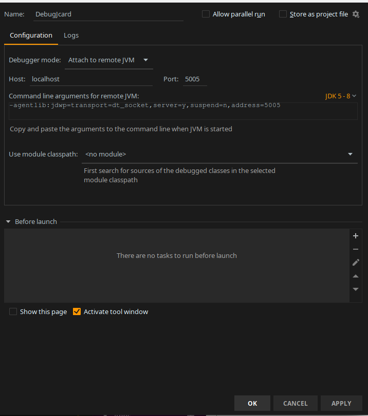 IDEA Remote Configuration